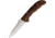 BORDO Snake Folding Knife, 5in Closed, 3.75in, Stainless Steel, Satin Blade, Brown Wood Handle, SNAKE NO. 1