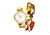 Boum Arc Floral-Print Wrap Watch - Women's, Rose Gold/White, 34mm, BOUBM5003