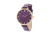 Boum Perle Leather-Band Watch, Gold/Purple, BOUBM5102