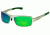 Breed Cosmos Sunglasses, Silver Titanium Frame, Blue-Green Lens BSG013SR