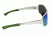 Breed Cosmos Sunglasses, Silver Titanium Frame, Blue-Green Lens BSG013SR