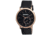 Breed Maxwell Mens Watch, Black Leather Band, Rose Gold Bezel, Black Analog Dial, Rose Gold Hand BRD4106