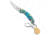 Brighten Blades Brighten Blades LOVE Keychain Frame Lock Knife Heart Aluminum 1.7" Satin, Blue/Pink/Yellow, Stainless Steel, adult, BHQ-138656