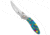 Brighten Blades Brighten Blades LOVE Liner Lock Knife Heart Aluminum 2.6" Satin, Blue/Pink/Yellow, 8Cr13MoV, adult, BHQ-137059