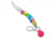 Brighten Blades Brighten Blades PEACE Keychain Frame Lock Knife Rainbow Aluminum 1.7" Satin, Blue/Pink/Yellow, Stainless Steel, adult, BHQ-138657