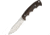 Browning Fixed Blade Knife, 8.5in Overall, 4in Satin SS Drop Point, Brown Finger Grooved Wood Handle, Black Nylon Belt Sheath, Brown, 3220214