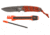 Browning Last Light Combo Fixed Blade Knives, 3.5in, 8Cr13MoV Stainless Steel, Wrapped Paracord, Orange Handle, 3220364