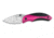 Browning Zipper Pull Keychain Light 1 White LED 13 Lumens, 1 Green LED 6 Lumens,Minnow Folding Pocketknife,Pink/Black 3710063