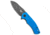 Buck N Bear Buck N Bear Blue Fin Frame Lock Knife Titanium/Blue G-10 3" Black SW, Blue, Sandvik 14C28N, adult, BHQ-140558