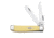 Case 3207 CV Yellow Synthetic Mini Trapper  Clip and Spey BladesFolding Knife., Yellow Synthetic  Handle, 3.5 00029
