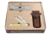 Case 3254 SS Yellow Synthetic Trapper Gift Set, Clip and Spey Blades, Yellow Synthetic Handle and Leather Sheath 00224