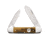 Case Ducks Unlimited Canoe Folding Knife, Satin finish stainless spear and pen blades, Antique smooth bone handle, 7543