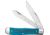 Case Harley Trapper Folding Knife, 4.13in Closed, Mirror Clip/Spey Blades, Caribbean Blue Smooth Bone Handle, 52228