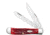 Case Trapper Folding Knife, 4.13 in, Chrome Vanadium Steel, Dark Red Bone Peach Seed Jig Handle, 31950