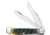 Case Trapper Folding Knife, Mirror SS Clip/ Spey Blades, Olive Green Fence Row Jigged Bone Handle, Nickel Silver Bolster, 16020