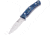 Casstrom No 10 SFK Blue Blue/SS/Flat Knife, 8.75in Overall, 4in Satin 14C28N Sandvik SS Drop Point, Blue Birch Wood Handle, Black Leather Sheath, KS13119