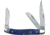 Cattleman'S Cutlery Signature Stockman Blue Folding Knife, Satin 3Cr13 SS Clip, Sheepsfoot, Spey Blades, Blue Jigged Delrin Handle, SS Bolster, Inlay Shield, Blue, CC0001JBL