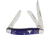 CattlemanS Cutlery Cattleman Stockman Blue Folding Knife, Satin SS Clip, Sheepsfoot, Spey Blades, Blue Smooth Bone Handle, Nickel Silver Bolster, Inlay Shield, Blue, CC0001BL
