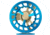 Cheeky Fishing Limitless 425 Fly Reel, Gold/Aqua, 7-10 wt, 4.25 in diameter, C-LIM-425-RGA