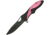 China Made Bat Chick Linerlock A/O Folding Knife, 4.75in Closed, 3.5in Black SS Drop Point, Black Frn, Black, 300393