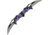 China Made Bat Double Linerlock Purple Folding Knife, 3.13 two-tone finish stainless blade, Black and purple ABS handle, 300516