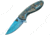 China Made Deer Linerlock A/O Folding Knife, 4.5in Closed, 3.25in Blue Titanium Coated SS Drop Point, Blue Titanium Finish SS, Blue, 300428-BL