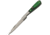 China Made Farmer Toothpick Folding Knife, Satin SS Clip Blade, Green Pakkawood, Green, 212071-FR
