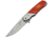 China Made Fireglow Linerlock A/O Folding Knife, 4.75in Closed, 3.75in Satin SS Drop Point, Cherry Wood, 300414