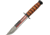 China Made Flag Combat Fighter Knife, 7 blade, Brown stacked leather handle, 211461