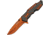 China Made Linerlock A/O Folding Knife, 4.88in Closed, 3.5in Orange Finish Partially Serrated SS Drop Point, Black/Orange Aluminum, Black/Orange, 300413-OR