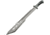 China Made Macho Machete Satin Fixed Blade Knife, 25in Overall, 19.25in Satin Sawback SS Blade, Black/Gray Rubberized Synthetic Handle, Black Nylon Belt Sheath, Black /Gray, 926936-SL