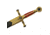 China Made Masonic Sword, 29.5in Overall, 23in Mirror Unsharpened SS Blade, Metal Alloy Guard And Pommel, Gold Finish Metal And Red Velveteen Handle, 926930