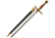 China Made Masonic Sword, 29.5in Overall, 23in Mirror Unsharpened SS Blade, Metal Alloy Guard And Pommel, Gold Finish Metal And Red Velveteen Handle, 926930