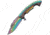China Made Mermaid Linerlock A/O Folding Knife,3.75in,Stainless Steel,Drop Point,Rainbow,Rainbow,Stainless Handle CN300312