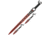 China Made Monster Sword Set Red, Two-Tone Finish SS Blade, Black Cord Wrapped Handle, Black, 926932-RD