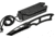 China Made Neck Knife ABS Handle Fixed Blade Knife, 6.75in Overall, 3in Black SS Tanto Blade, Black ABS Handle, Integrated Whistle On Sheath, Black Nylon Belt Sheath, Black, 211430-BK
