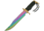 China Made Rainbow Ridge Bowie Fixed Blade Knife, 9.75in, Stainless Steel, Standard Edge, Sawback, Black, Cord Wrapped Handle CN211228RB