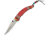 China Made Spirit Linerlock A/O Folding Knife, 5in Closed, 3.75in Satin SS Blade, Red Synthetic, Red, 300450-RD