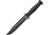 China Made Survival Fixed Blade Black Fixed Blade Knife, 4.25in, Clip Point, Black, Rubber Handle CN211360BK