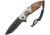 China Made Wolf Track Linerlock A/O Folding Knife,3in,3Cr13 Stainless Steel,Drop Point,Wood Handle CN300272WF