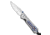 Chris Reeve Knives Small Sebenza 31 Folding Knife, 3.00in, CPM S45VN, Clip Point Blade, Titanium, Gray Handle, Purple Cross, Gray/Steel, 7.00 inch, BHQ-113452