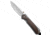 Chris Reeve Knives Small Sebenza 31 Folding Knife, 3.00in, CPM MagnaCut, Drop Point Blade, Titanium, Wood, Gray/Wood Handle, Macassar Ebony Double Lug, Gray/Wood/Gray, 7.00 inch, BHQ-212127