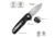CIVIVI Mini Shakan Flipper &amp; Thumb Stud &amp; Button Lock Knife Ripple Patterned Black Aluminum Handle 2.48inch Satin Finished Nitro-v Blade