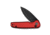 CIVIVI Mini Shakan Flipper &amp; Thumb Stud &amp; Button Lock Knife Ripple Patterned Red Aluminum Handle 2.48inch Black Stonewashed Nitro-v Blade