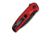 CIVIVI Mini Shakan Flipper &amp; Thumb Stud &amp; Button Lock Knife Ripple Patterned Red Aluminum Handle 2.48inch Black Stonewashed Nitro-v Blade