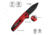 CIVIVI Mini Shakan Flipper &amp; Thumb Stud &amp; Button Lock Knife Ripple Patterned Red Aluminum Handle 2.48inch Black Stonewashed Nitro-v Blade