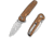 CIVIVI Mini Shakan Flipper &amp; Thumb Stud &amp; Button Lock Knife Ripple Patterned Coyote Brown Aluminum Handle 2.48inch Satin Finished Nitro-v Blade