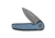 CIVIVI Mini Shakan Flipper &amp; Thumb Stud &amp; Button Lock Knife Ripple Patterned Blue Aluminum Handle 2.48inch Damascus Blade