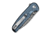 CIVIVI Mini Shakan Flipper &amp; Thumb Stud &amp; Button Lock Knife Ripple Patterned Blue Aluminum Handle 2.48inch Damascus Blade