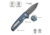 CIVIVI Mini Shakan Flipper &amp; Thumb Stud &amp; Button Lock Knife Ripple Patterned Blue Aluminum Handle 2.48inch Damascus Blade